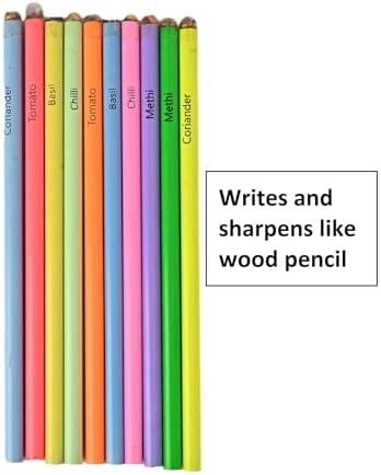 Eco Friendly Plantable Seed Pencils | Best For Distributing In School On Birthday | Return Gift (1 Neon Pencil In Box, 15, Count), Ink Color-Black