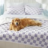Lesure ペット ブランケット 犬 防水マット 猫 毛布 柔らかく 防水 暖かい ジャカード生地 漏れ防止 ソファー保護 丸洗い お手入れ便利 繰り返し使える 中型犬/小型犬/猫用 (パープル, 220*275cm)