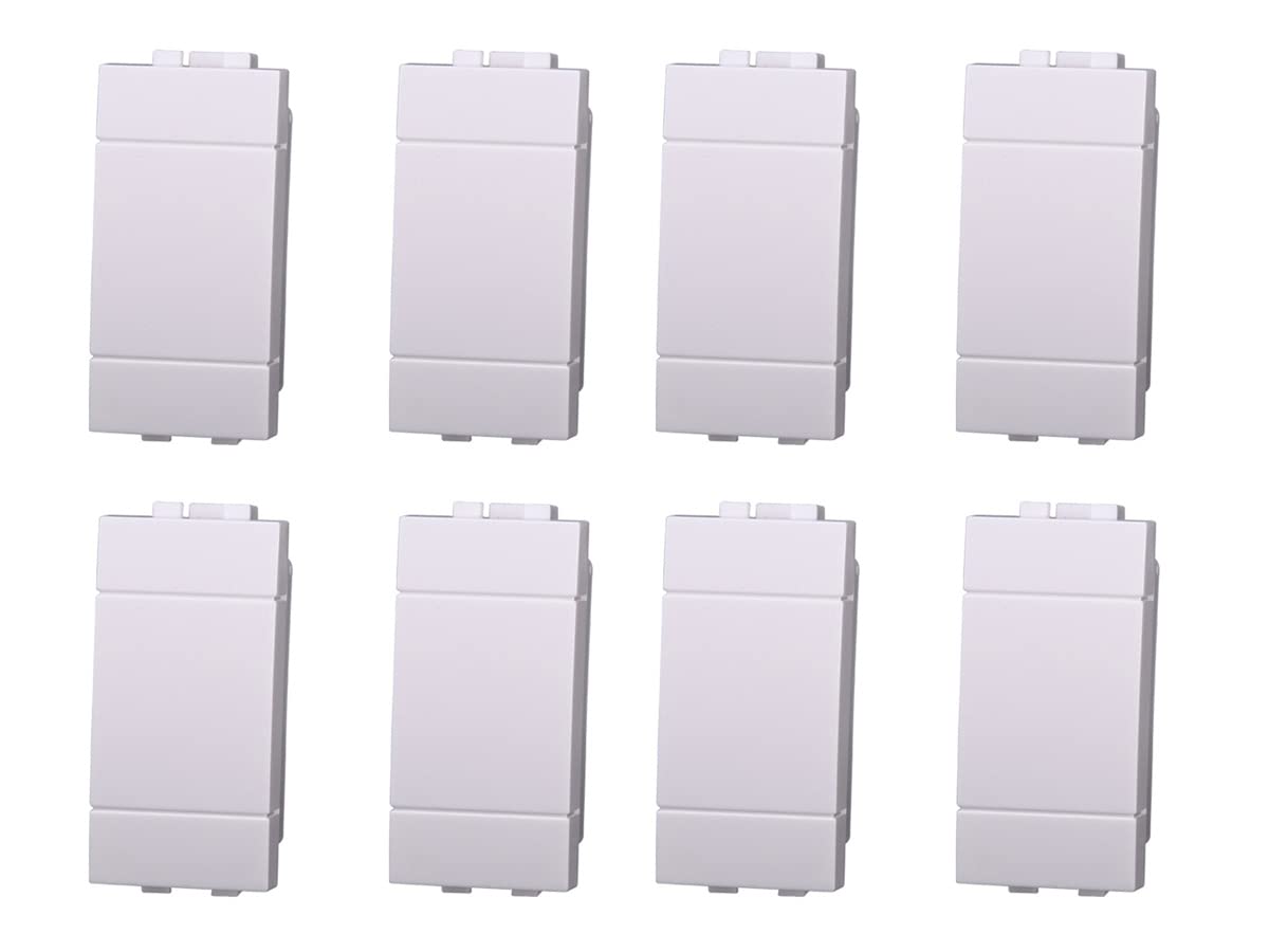 Copritasti Copriforo Falso Polo 1P 1 Modulo/Posto, Compatibile Con Bticino Living Light (8, Bianco)