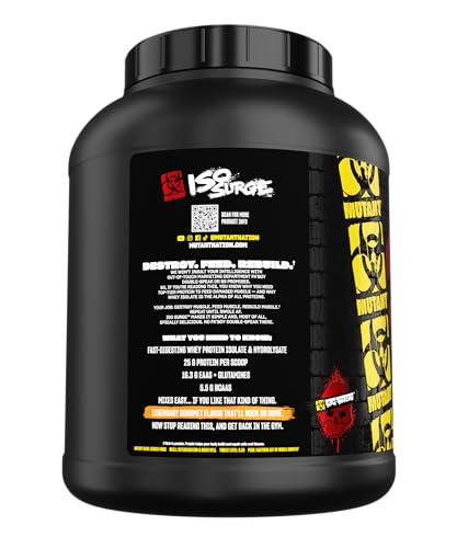 mutant iso surge whey protein isolate powder acts fast to help recover build muscle bulk and strength 5 pound big orange creamsicle