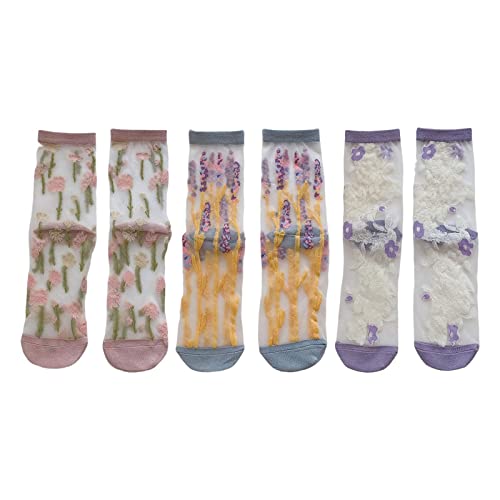 Tachiuwa de femininas, elásticas femininas florais stretch nylon respirável cristal para vestidos fe