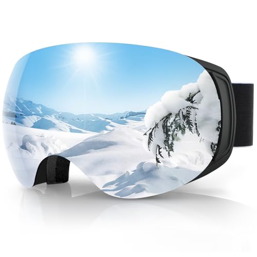 findway Pro Ski Goggles OTG for Women Men Adult Youth [Anti-Fog&Scratch] Over Glasses Magnetic Snow Goggles-Interchangeable Lens,100% UV400 Protection Snowboard Goggles