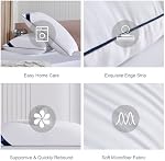 Oreillers Taille standard Ensemble de 4,Oreillers standard en microfibre douce avec fibre creuse, oreillers de lit de l'hôtel pour dormir 4 Pack pour le dos, Sleeper Stoamch