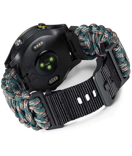 コンパチブルGarmin バンド 20mm/22mm/26mm パラコード ナイロン手作り編み込みバンド 軍事風パラコード ?固で耐久性の互?ガーミンのクイックフィット交?ベルト冒険スポーツ 互?Instinct/互?Fenix/互?Descent/互?A