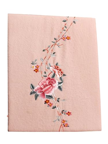 Châle en laine brodée pour femme rose HangErFeng 1257 contre le froid avec élégance vestimentaire
