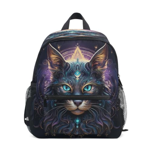 Sac à dos enfant chat bleu brillant sac d'école maternelle fille garçon