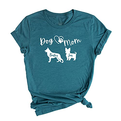 Fastdeliverytees Dogs Mom T Shirt - Puppy Mom T Shirt, Fur Mamas Tshirt, Mothers Day Shirt, Dog Mama Shirt, Cute Two Dogs Mother Tee, Animal Lover T-Shirt, Pet Owner Shirt #TOP6