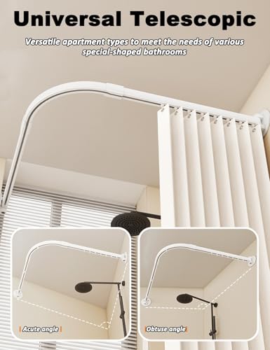 Tringle à rideau de douche extensible sans perçage pour petits espaces - 4