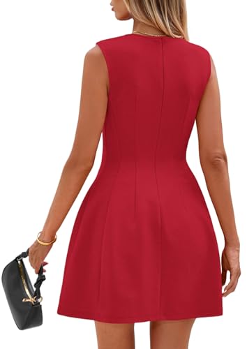 Image of PRETTYGARDEN Summer Dresses for Women 2026 Elegant Classy Spring A Line Business Casual Work Graduation Cocktail Short Dress