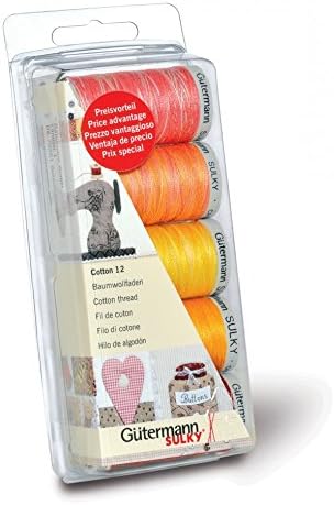 Gutermann Machine Embroidery Cotton 12 Thread Set 300m Sunny - per pack of 5