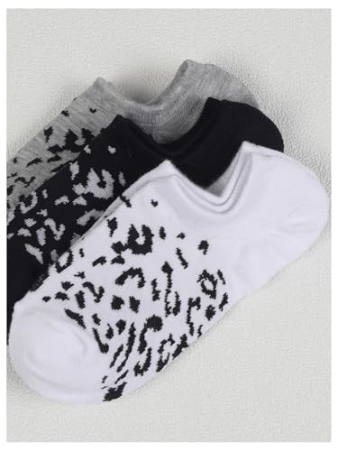 WDIRARA Women's 6 Pairs Leopard Print Low Cut Socks No Show Socks4