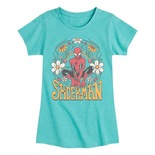 Marvel Spider-Man - Florals - Toddler and Youth Girls Fitted Short Sleeve Graphic T-Shirt