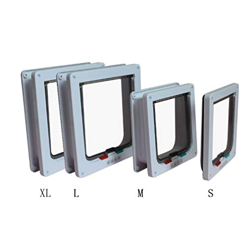 HNTKSM Huisdier deur, kattenklep afsluitbaar hond kat deur beveiligingsklep poort huisdier benodigdheden dier kat kooi deur huisdieren producten maat XL (kleur: wit, maat: X-Larege) - Image 3