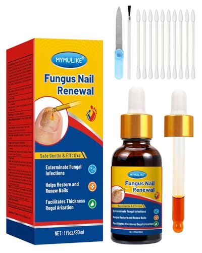 MYMULIKE 30 ml Nagelreparaturflüssigkeit, Extra Stark Nagelpflege, Nagelreparaturlösung für Fußnägel und Fingernägel, schützt dicke, gebrochene und verfärbte Nägel mit Nagelfeile