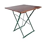biergarten tische und stühle mit Klappmechanismus EuroLiving Biergartentisch Gartentisch 70x70 cm Edition-Classic Kastanie/Grün