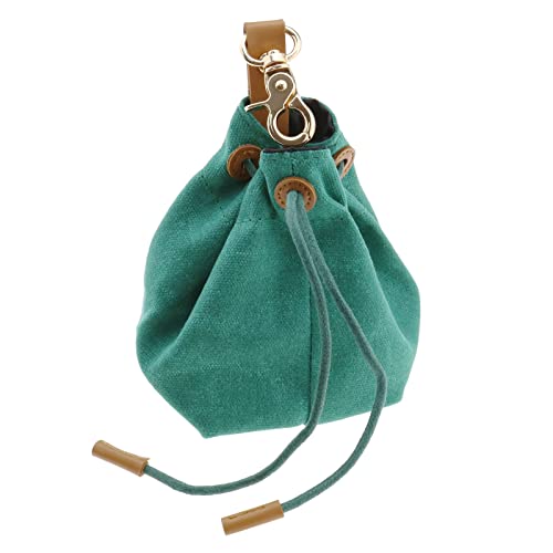 Create idea Dog Treat Pouch Cleanable Dog Treat Training Bag with Clip and Drawstring Pet Snack Bag Food Storage for Dog Training Outdoor Activities Walking Green