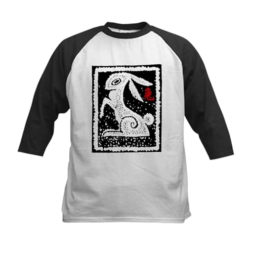 CafePress Kids Baseball Jersey Black/White Kids Cotton Baseball Jersey, 3/4 Raglan Sleeve Shirt