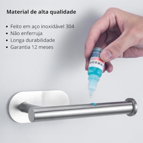 LUMAI Kit Acessorios para Banheiro Inox 5 peças Porta Toalha Rosto Papel Higienico Prata