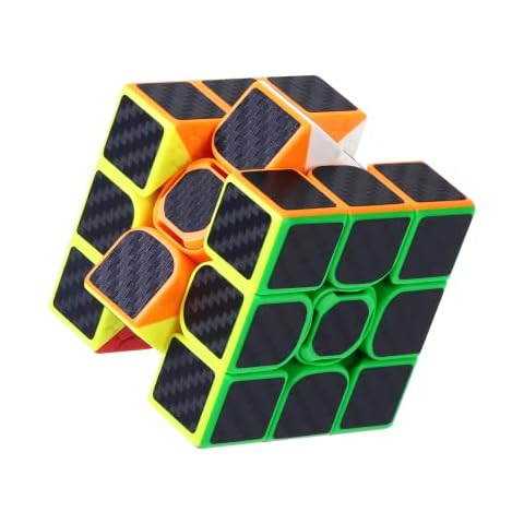TaoLeLe 3x3 Magnetic Cube Speed Puzzle Cube Brain Teasers Magic Toys With Carbon Fiber Surface for Brain Cover