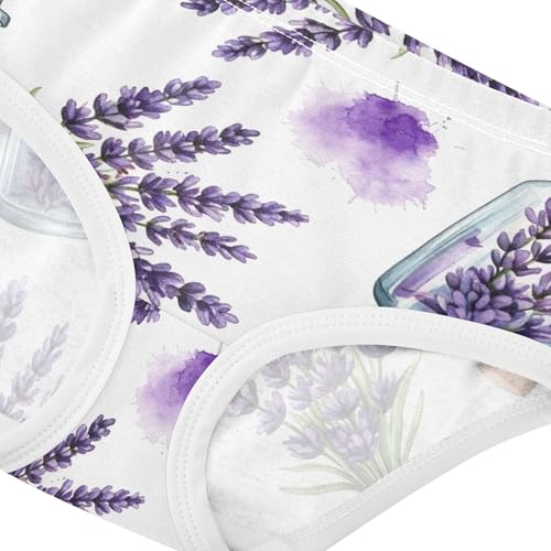 Cotton Girls Underwear Toddler Watercolor Purple Lavender Flowers Little Girl Panties Aesthetic Briefs Kids Undies 2t4