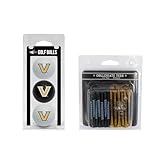 Team Golf NCAA Vanderbilt Commodores 3 Golf Balls and 50 Golf Tees Logo Imprinted Golf Balls (3 Count) & 2-3/4' Regulation Golf Tees (50 Count), Multi Colored