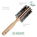 Kent V03 Vegan Boar Bristle Hair Brush, Eco-Friendly 60mm Round Brush with Cruelty-Free Bristles for Blowouts, Volume, Root Lift, Curls, All Hair Types, Wooden Handle, Travel Size, Made in England