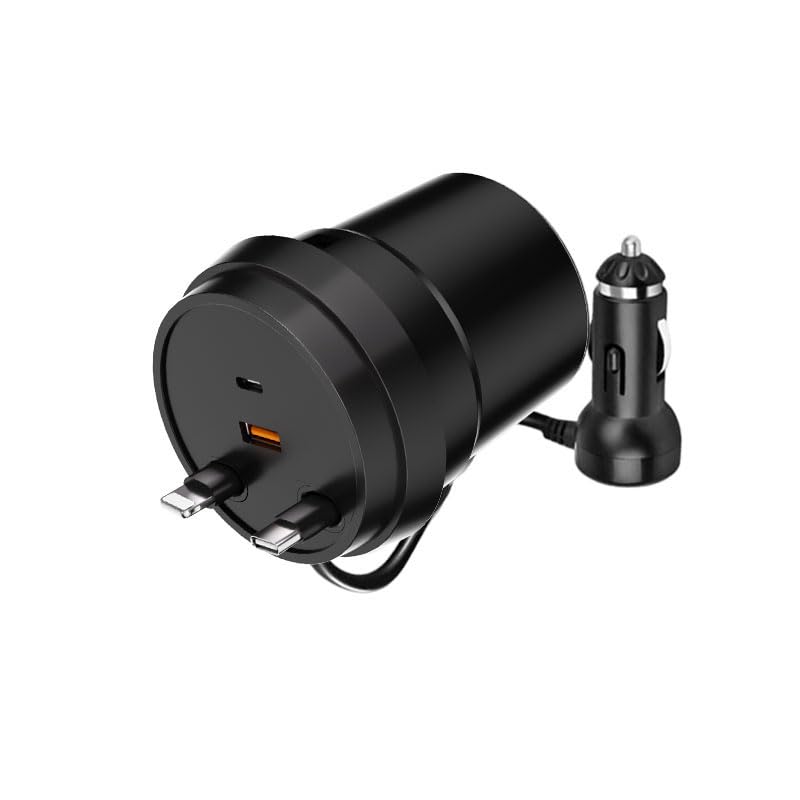 i Phone 17 16 Retractable Car Charger,Cars Adapter USB C Fast Charger,4 in 1 Car Accessories，Christmas for Gifts for Men Women,Compatible with iPhone 17 16 15/15 Pro Max/14/13/12/11,Galaxy,Pixel