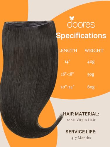Image of DOORES Sew in Hair Extensions Real Human Hair, 24 Inch Mocha Brown 60g, Hand Tied Genius Sew in Weft Extensions for Women
