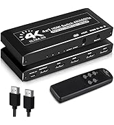 avedio links 4K@60HZ HDMI Switch 4x1, HDMI Switch 4 in 1 Out with IR Remote Control, 4 Port HDMI ...