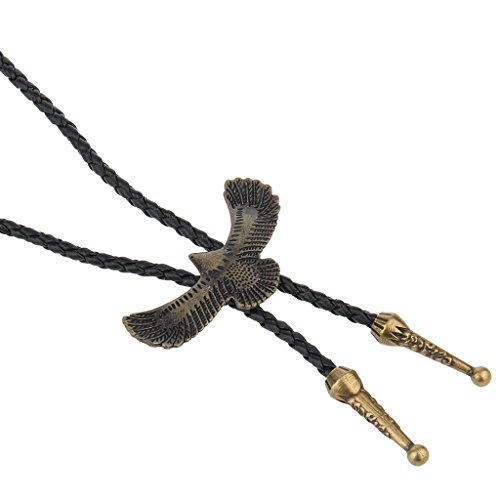 F Fityle Homens Adultos Estilo Antigo Liga De Metal Pingente De águia Bolo Gravata Colar Gravata - B