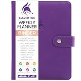 Clever Fox Weekly Planner Binder – Goal Setting Planner for Time Management & Weekly Tasks – Work & Life Organizer with To Do List & Habit Tracker – Undated, 7″ x 9″ Hardcover (Purple)