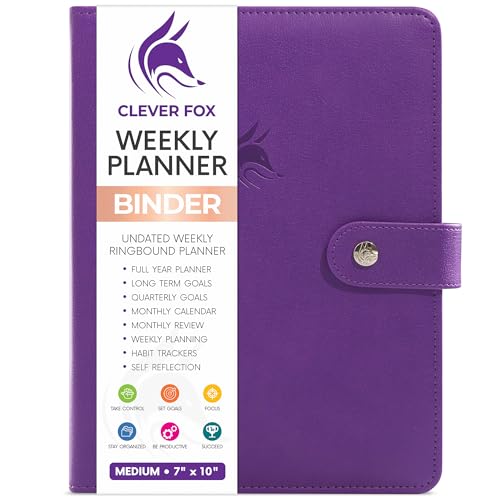 Clever Fox Weekly Planner Binder – Goal Setting Planner for Time Management & Weekly Tasks –...