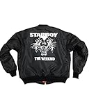 The Weeknd Starboy MA-1 Black Bomber jacket (White Print)