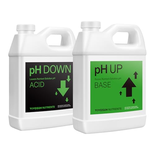 VIVOSUN pH Up & pH Down Kit 1 Quart Each pH Control Kit for Balanced pH Level and Optimal Nutrient Uptake pH Adjuster Liquid Fertilizer for All Plants and All Growing Systems