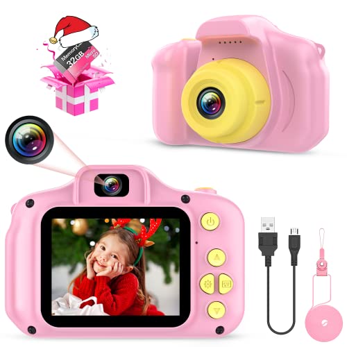 Voltenick Kids Camera, Upgrade Selfie Digital Camera For Girls 3 4 5 6 7 8 Years Old, Christmas Birthday Gifts Toys Camera For Girl Age 3-9, Children Toddler Hd Video Camera With 32Gb Sd Card (Pink) #TOP2