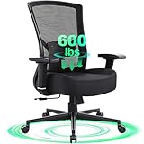 600lbs Big and Tall Office Chair with Adjustable Lumbar Support,Ergonomic Heavy Duty Office Chair for Heavy People,Mesh Desk Chair with Wide Seat for Home