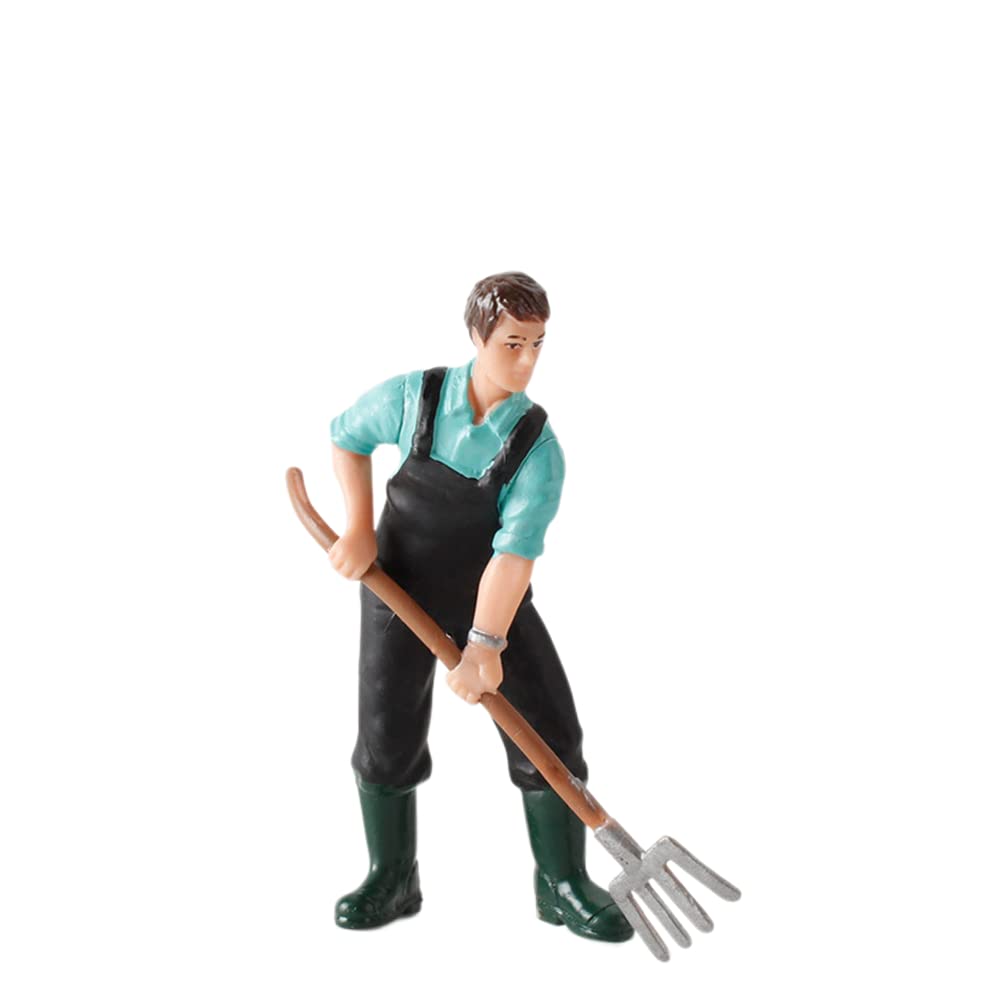 DAZZLEEX Model People Model Trains Farmer Shepherd Painted Figures Simulation Farm Standing People Sand Table Decorations ploughman