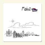 nicht spülmaschinengeeignet die stadtmeister Untersetzer Skyline Mainz (weiß) - als Geschenk für Meenzer & Fans der Domstadt oder als Mainz Souvenir