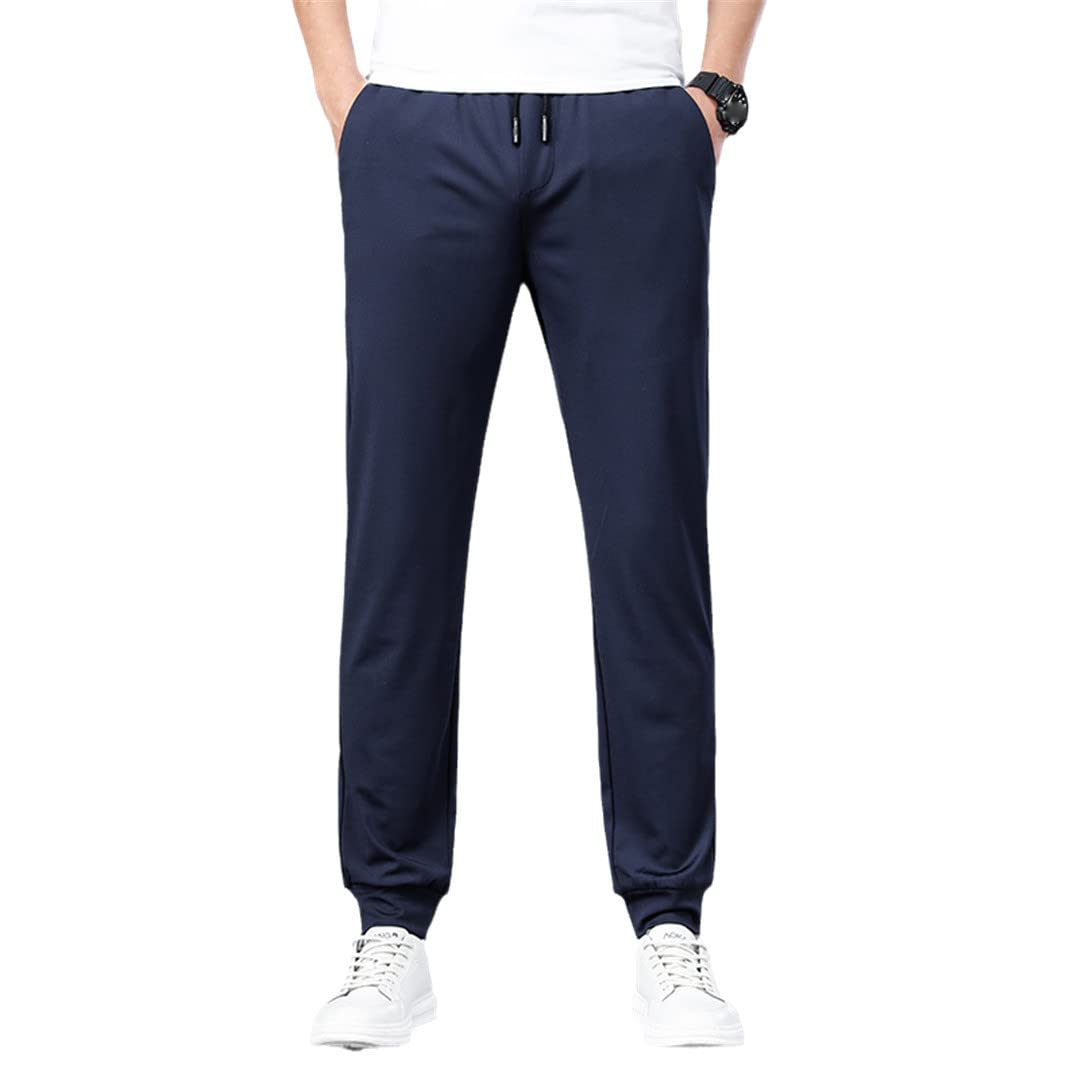 Suwequest Pantaloni da Jogging Primavera Estate da Uomo Pantaloni Casual con Coulisse Pantaloni Sottili in Tessuto Lavorato A Maglia