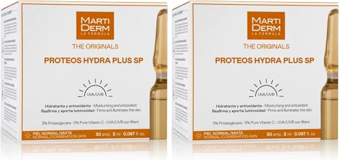 Martiderm The Originals Proteos Hydra Plus SP - Ampollas Antiedad hidratantes y antioxidantes, Protección UVA/UVB, 30 Ampollas x 2ml (Paquete de 2)