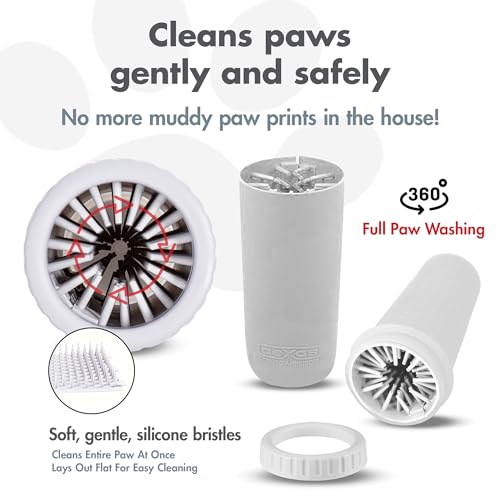 Dexas Mudbuster - Rondella Portatile Per Zampe Di Cane, Grande, Bianco Brillante, Edizione Speciale - 2