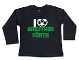 Rundhals-Ausschnitt G-graphics Baby Sweatshirt I Love Greuther Fürth 268.0674 (6-12 Monate, schwarz)
