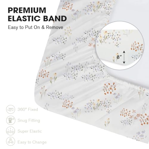 Image of Little Grape Land Baby Crib Sheets for Girls, 2pk Crib Fitted Sheet for Standard Size Crib and Toddler Mattress, Super Soft Baby Sheet