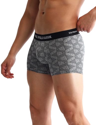 Image of U.S. Polo ASSN. Mens OET14 Anti Microbial Printed Underwear Trunks - Pack of 3