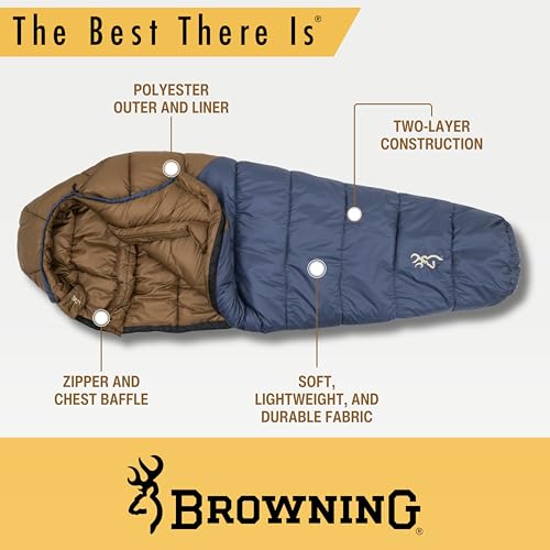 Browning Discover Bolsa de Dormir para Clima Extremo – Bolsa de Dormir Momia con Aislamiento TechLoft Silver, Collar Antiborrado y Cáscara Durable para Camping de Invierno, Mochilero y Aventura al Aire Libre miniatura 3