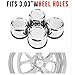 RTRHINOTUNING 4 Pack 3.03inch Wheel Center Caps Plastic Push Through Center Caps Chrome Hub Caps for Trailers Trucks RVs