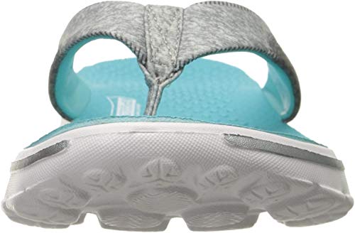 Skechers Skechers Women's Go Walk 3 Pizzaz Flip Flop, Gray/Aqua, 11 M US