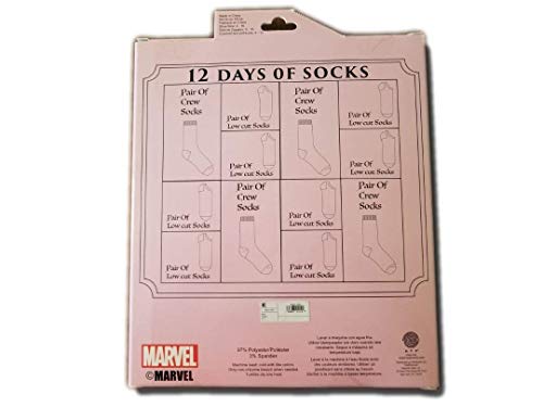Limited Edition 2018 Women's Marvel Avengers Superhero 12 Days Of Socks Set For Size 4-10 (Crew & Low Cut Socks) #TOP1