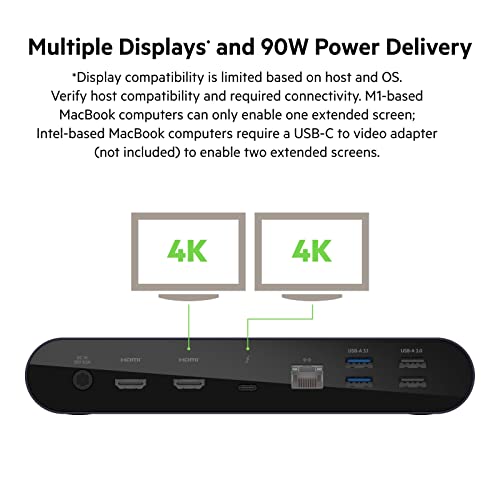 Belkin Thunderbolt 4 Docking Station - Usb C Hub - Usb C Docking Station For Macbook & Windows, 90W Power Delivery, Single 8K Or Dual 4K Display, W/ Thunderbolt, Hdmi, Ethernet, Sd And Audio Ports #TOP3