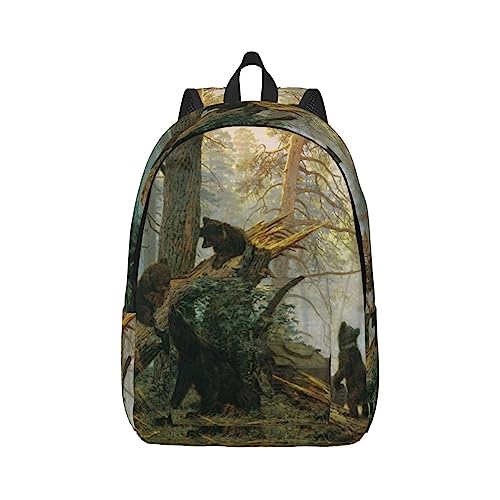 Sac à dos ordinateur léopard et ours noir M pour voyage et sport